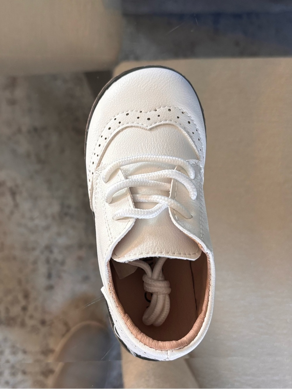 White Kids Lace-Up Casual Shoe